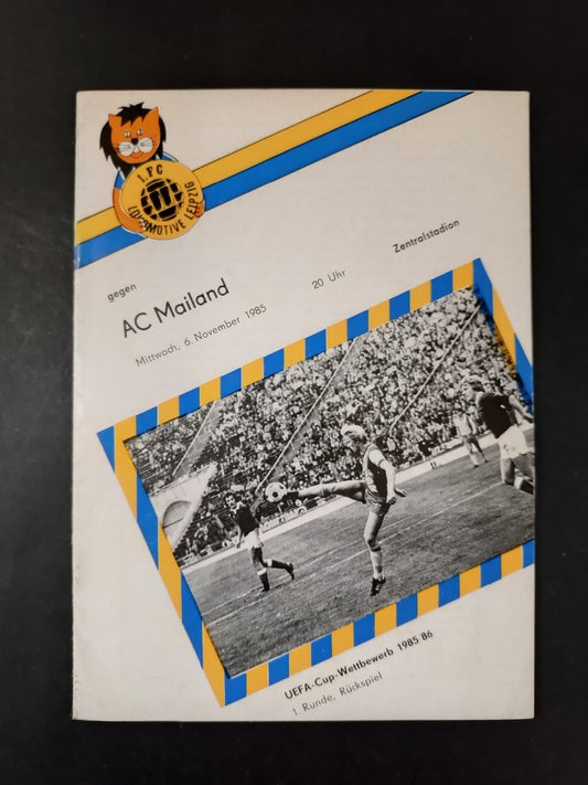 programma ufficiale COPPA UEFA LEIPZIG MAILAND 1985-86 (tedesco)