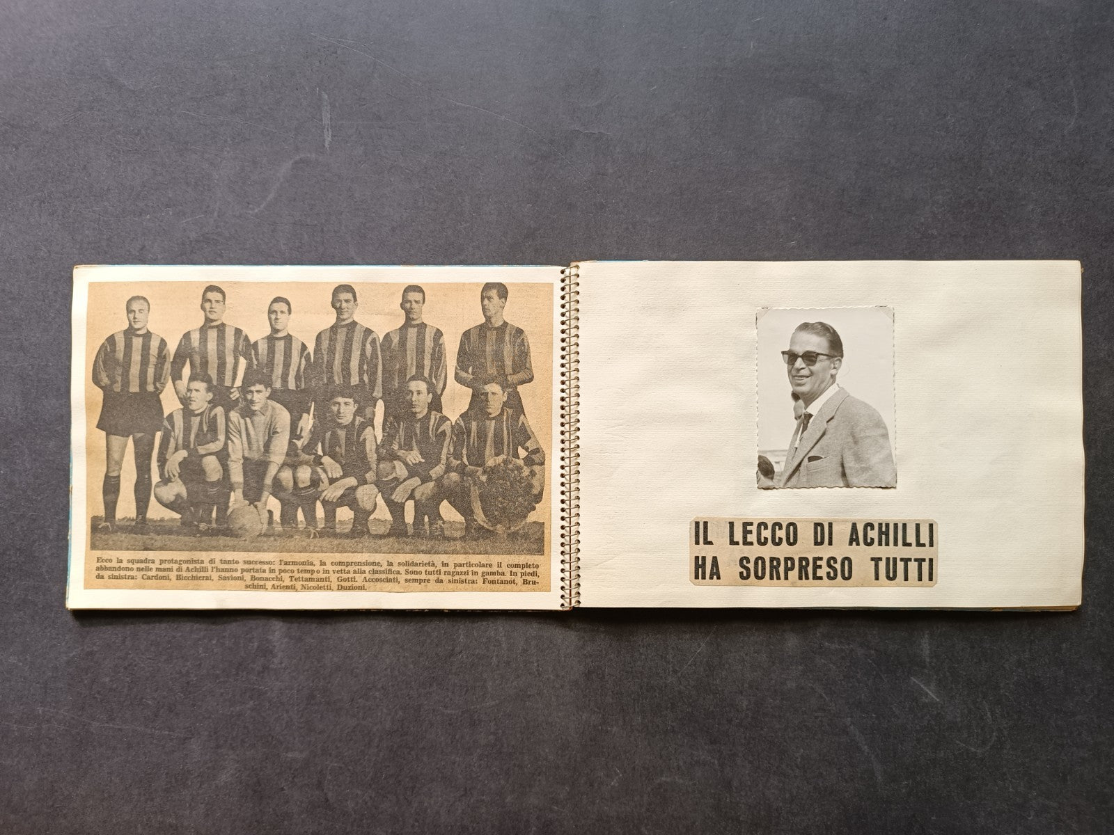 Album con ritagli fotografici Lecco Calcio
