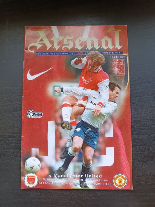 programma calcio Arsenal V Manchester United 19th 1996