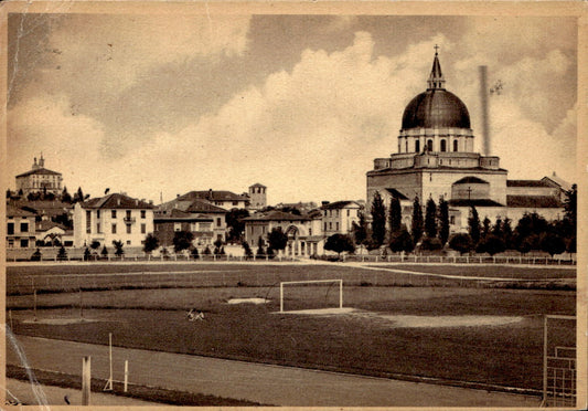 cartolina postcard Udine Tempio Ossario e Campo sportivo1942/43