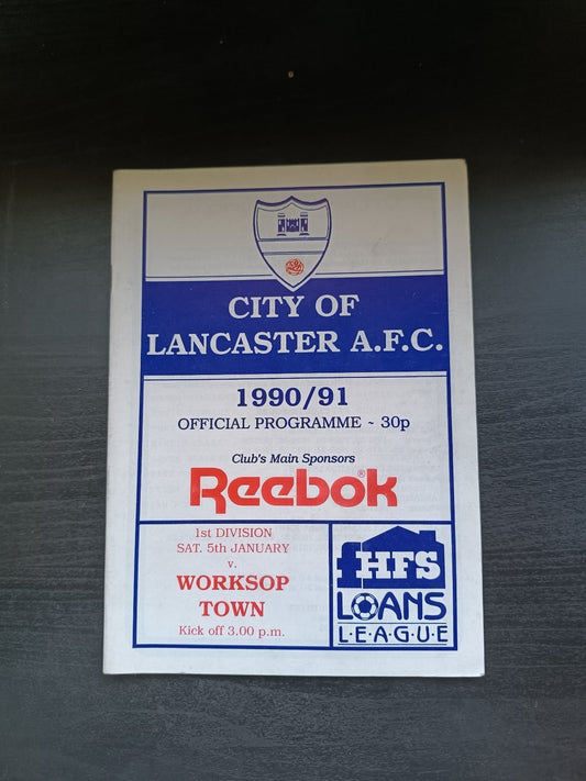 programma calcio City of Lancaster V Workshop Town 5th 1990