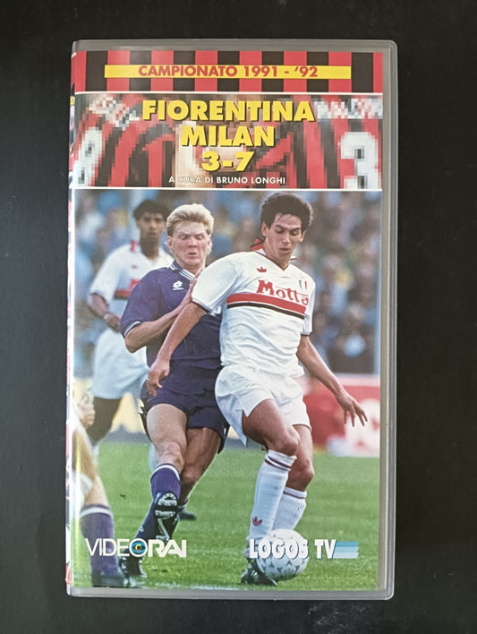 VHS CAMPIONATO 1991-92 FIORENTINA-MILAN 3-7 Logos Tv
