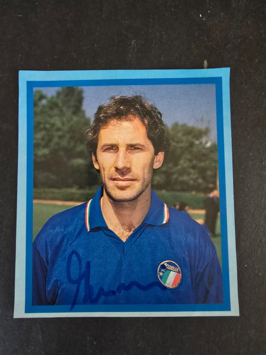 Autografo autograph originale su ritaglio Franco BARESI