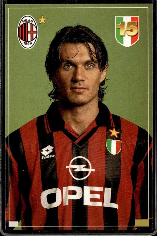 cartolina postcard Calcio Milan LOTTO OPEL Maldini (2)