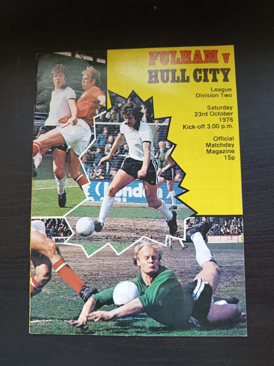 programma calcio Fulham V Hull City 23rd 1976