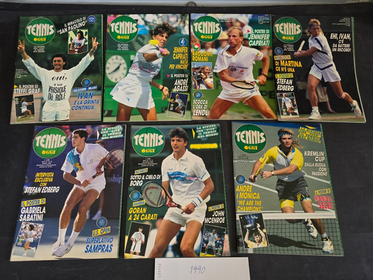 Riviste Tennis OGGI annata 1990 senza gadget o poster 7 numeri