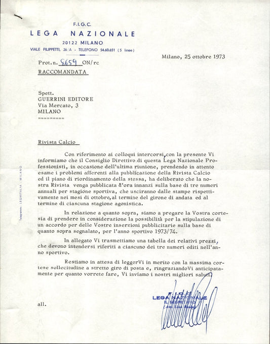 carta intestata societ� sportiva calcio Lega 1973 03