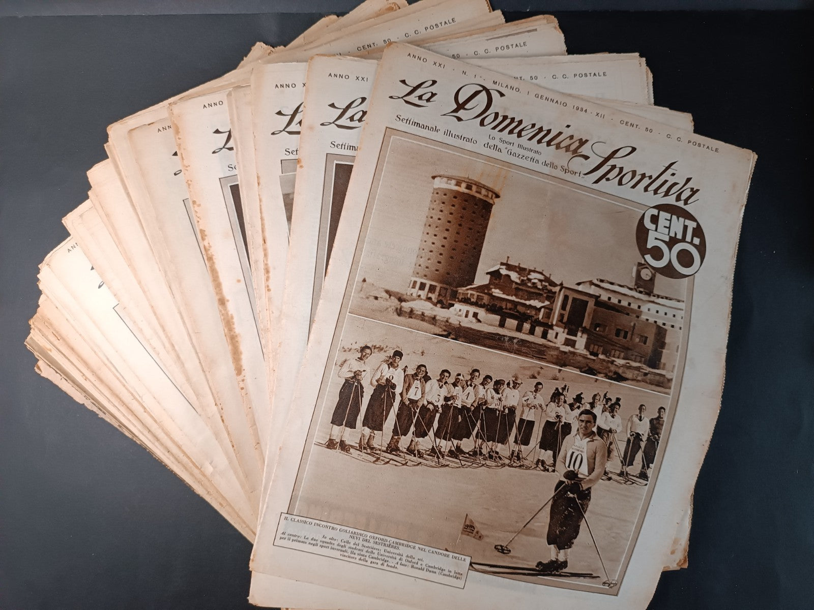 lotto LA DOMENICA SPORTIVA 1934 completa da 1 a 53 numeri con speciale