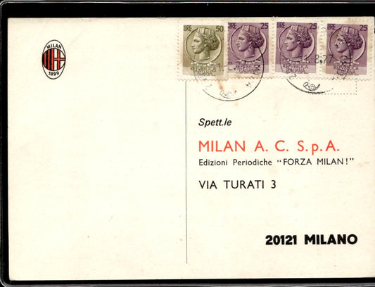 cartolina postcard Abbonamento a Forza Milan n. 3456