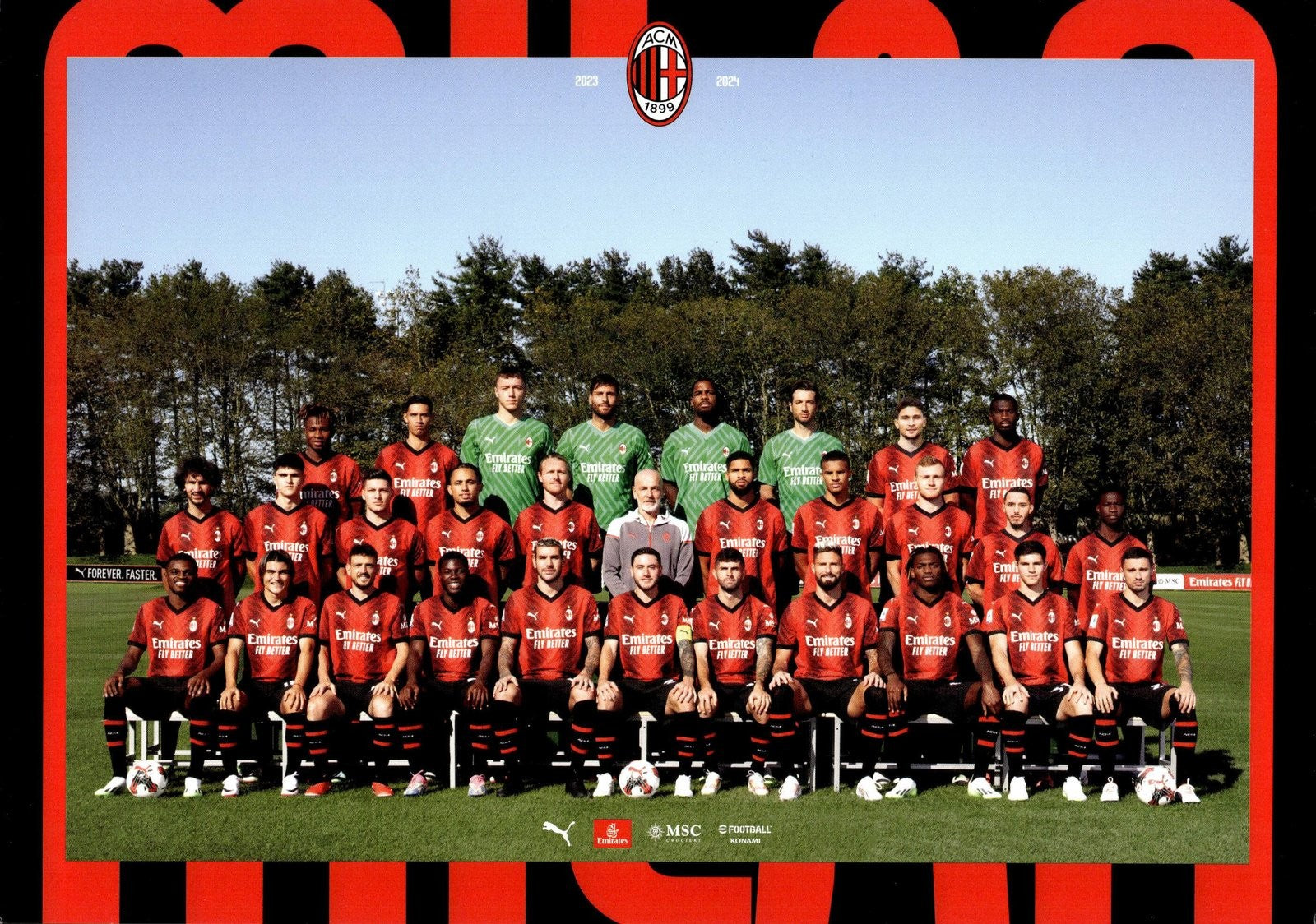 cartolina postcard calcio MILAN 2023-2024