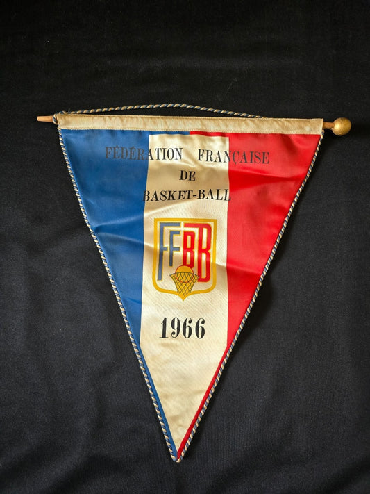 Gagliardetto Pennant  fanion F�d�ration Fran�aise de Basketball 1966 originale