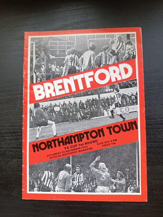 programma calcio Brentford V Northampton Town  22 1975