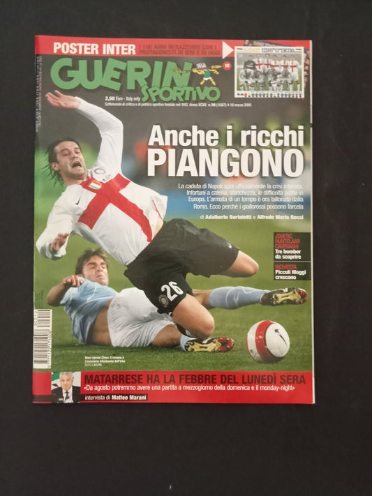 rivista GUERIN SPORTIVO anno 2008 numero 10 - Chivu (con poster)