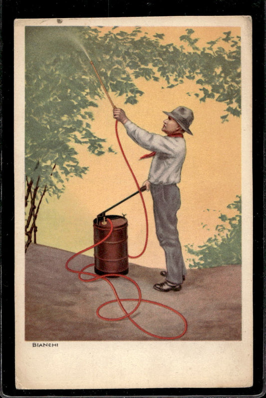 cartolina postcard Pirelli Tubi di Gomma per Pompe Irrigatrici Bianchi