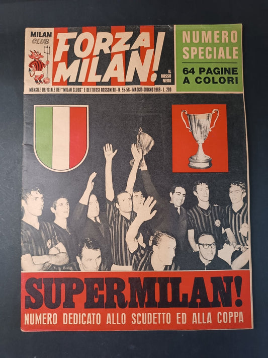 Rivista FORZA MILAN CLUB numero 55-56 anno 1968 Speciale Scudetto/Coppa