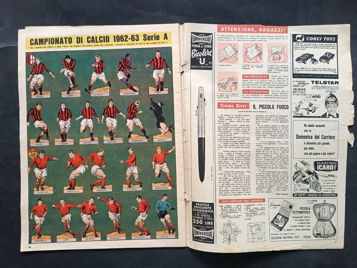 rivista Corriere dei piccoli anno 1962 numero 37 Milan