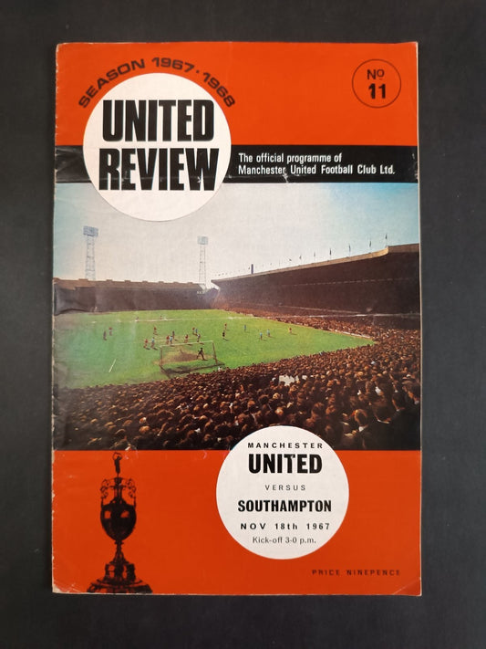 programma MANCHESTER UNITED REVIEW numero 11 anno 1967 Manchester Southhampton