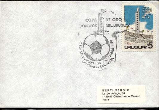 busta primo giorno Copa de oro correos del Uruguay 1980