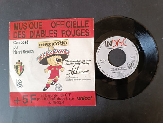 Vinile 45 giri MUSIQUE OFFICIELLE DES DIABLES ROUGES Mexico '86