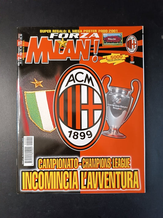 rivista FORZA MILAN - anno 2000 Settembre - Champions (con poster)