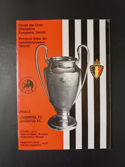 programma ufficiale CHAMPIONS LEAGUE LIVERPOOL- JUVENTUS Bruxel 29 maggio 1985