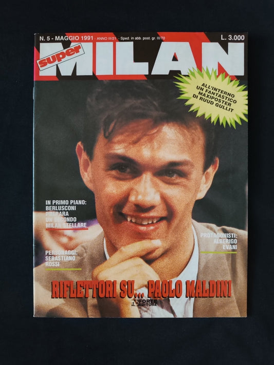 rivista SUPER MILAN numero 5 anno 1991 - Maldini - poster Gullit