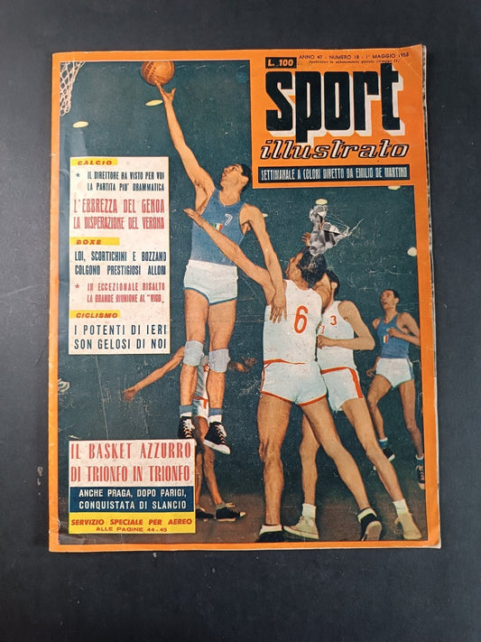 Rivista SPORT ILLUSTRATO numero 18 anno 1958 BASKET