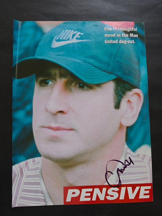 Autografo autograph originale su ritaglio Eric Cantona