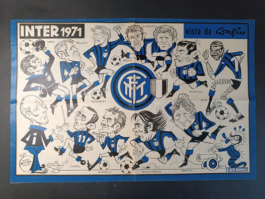 Poster IL CALCIO ILLUSTRATO anno 1971 Inter/Vieri