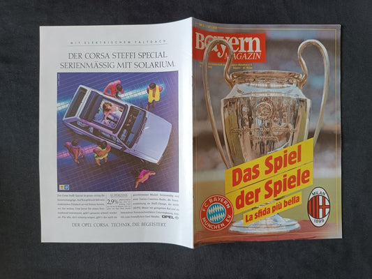 programma Bayern Monaco - Milan 1990 Bayern Magazin