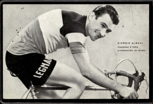 cartolina postcard ciclismo Legnano Giorgio Albani Campione D'Italia