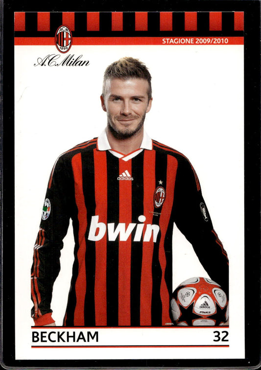 cartolina postcard Calcio Milan 2009/10 . Beckham