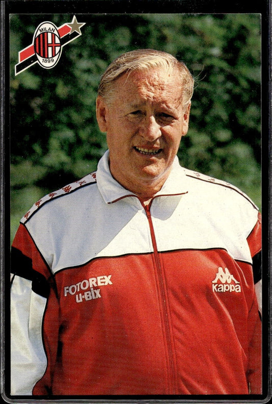 cartolina postcard Calcio Milan Nils Liedholm Allenatore (2)