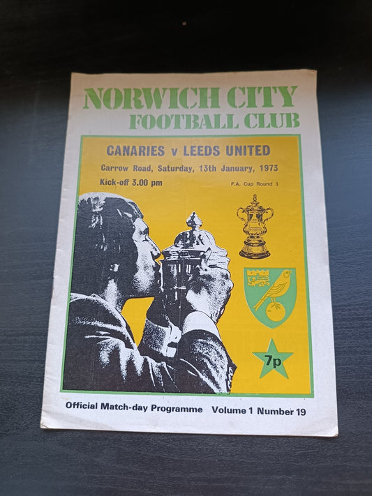 programma calcio Canarie V Leeds United 13th 1973