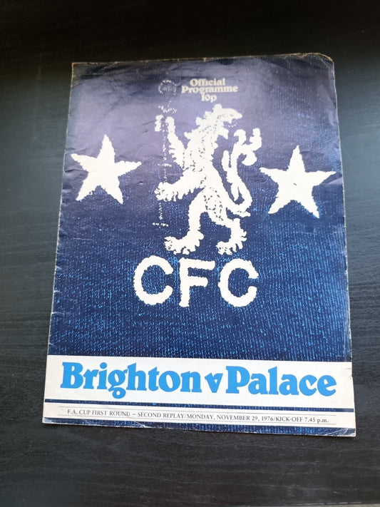 programma calcio Brighton V Palace 29th 1976
