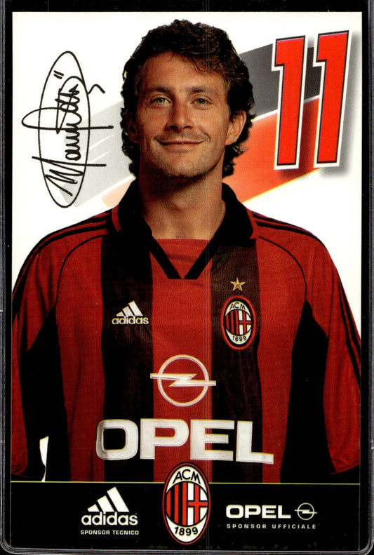 cartolina postcard Calcio Milan sponsor OPEL  Maurizio Ganz