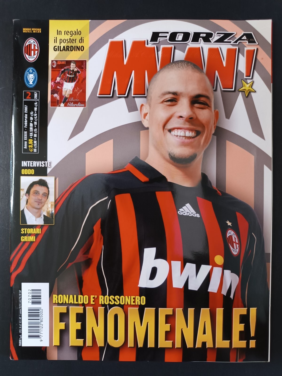 rivista FORZA MILAN - anno 2007 n 2 - Ronaldo (con poster)