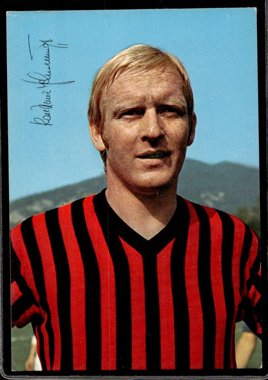 cartolina postcard Calcio Milan Karl Schnellinger