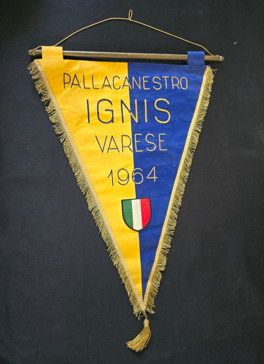 Gagliardetto ricamato Pallacanestro IGNIS VARESE Basket Campione d’ItaliA 1964