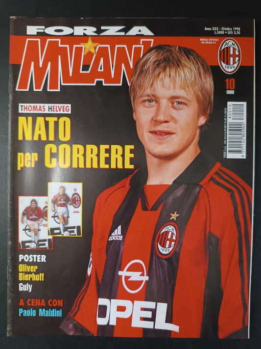 rivista FORZA MILAN - anno 1998 - n 10 Helveg (con poster)
