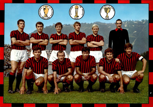 cartolina postcard calcio MILAN 1969-1970