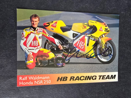 Autografo autograph originale su cartolina motogp   Ralf Waldmann motociclismo