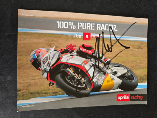 Autografo autograph originale su cartolina motogp Marco Melandri Aprilia