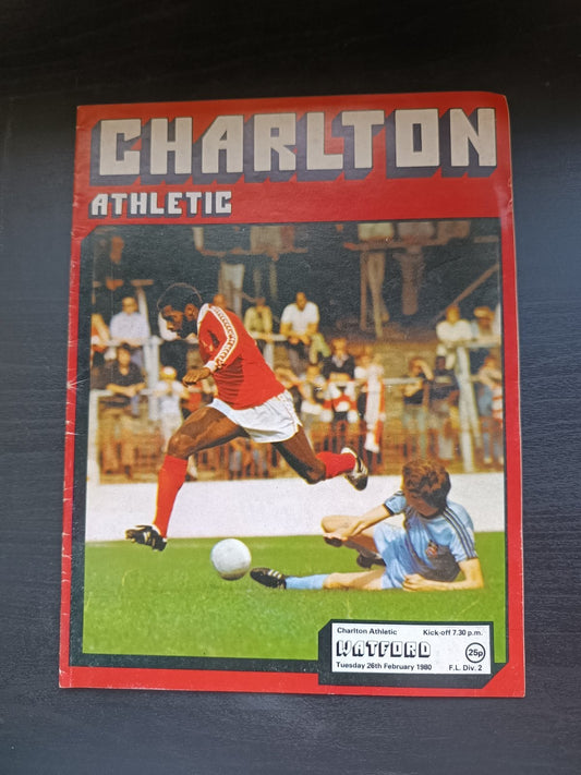 programma calcio Charlton Athletic V Watford 26th 1980