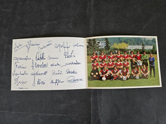 Cartolina pieghevole Autografi stampati Torino Calcio 1974/75 ufficiale