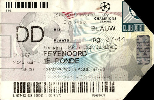 biglietto stadio Feyenoord 1997-98