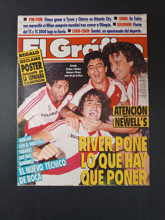 Rivista EL GRAFICO numero 3714 anno 1990 Silvani/River (senza poster)
