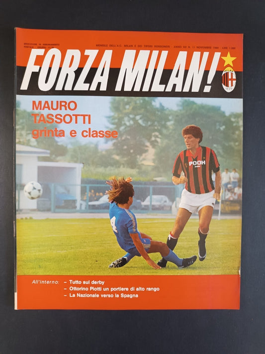rivista FORZA MILAN - Milan Clubs - anno 1981 n 11 Mauro e Tassotti