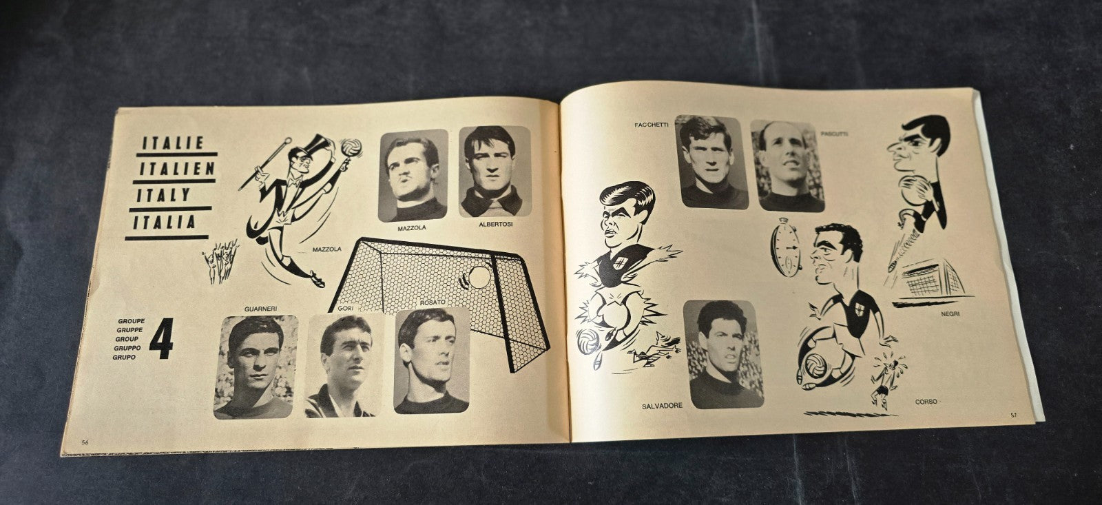 Programma Campionati del Mondo di Calcio 1966 multilingue Top Player & Rookie