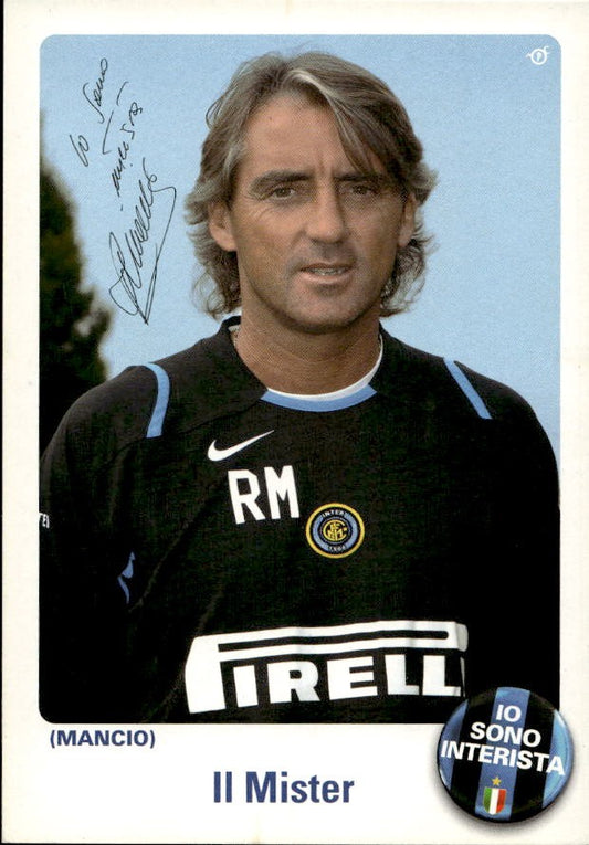 Cartolina calciatore Inter Roberto Mancini con autografo stampato